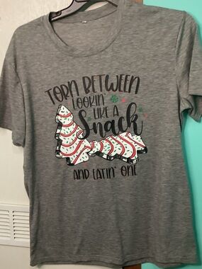 Gray Graphic Holiday Snack Tee